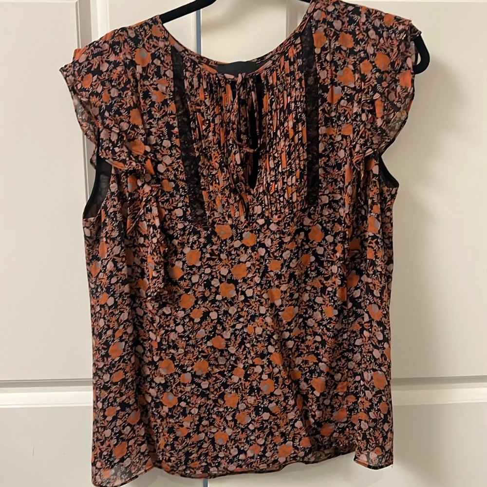 Greylin Blouse with flutter sleeve